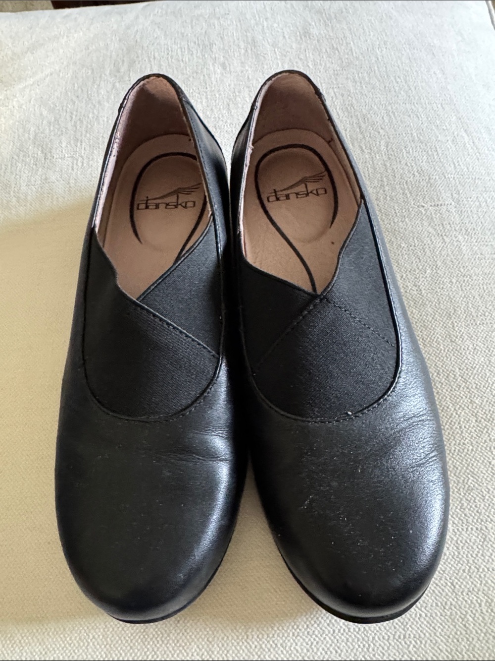 Dansko Black Slip-On Comfort Flats